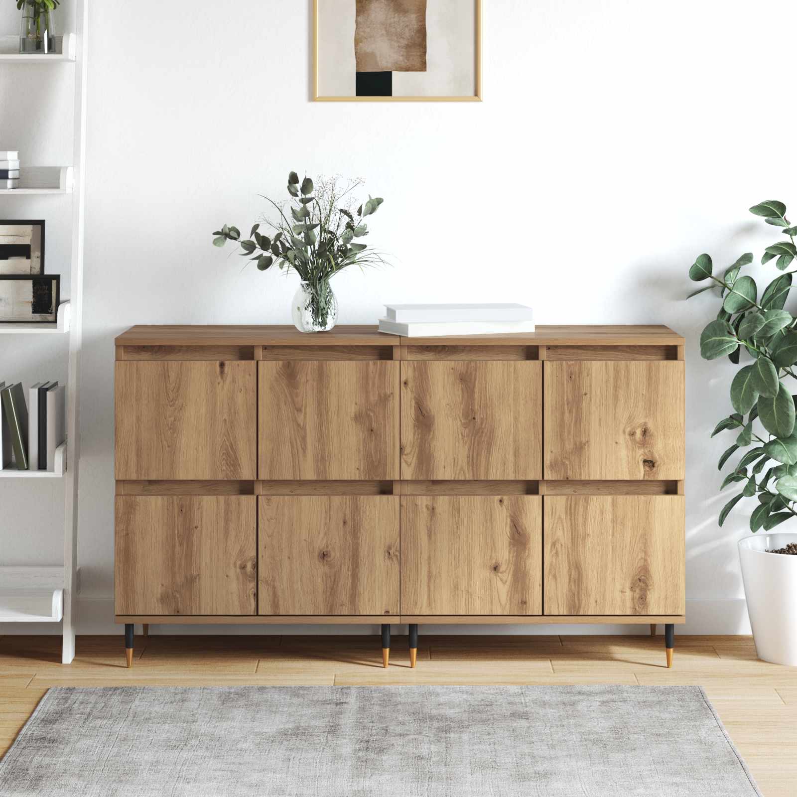 Úložná skříňka 2 pcs Artisanový dub 60 x 35 x 70 cm - obrázek 4