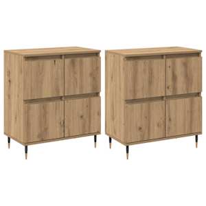 Úložná skříňka 2 pcs Artisanový dub 60 x 35 x 70 cm - obrázek 2