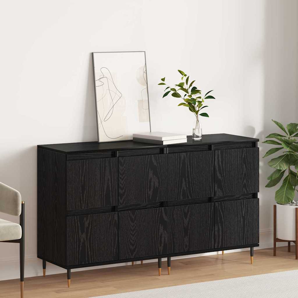 vidaXL Bufeturi 2 pcs Stejar negru 120 x 35 x 70 cm Lemn compozit