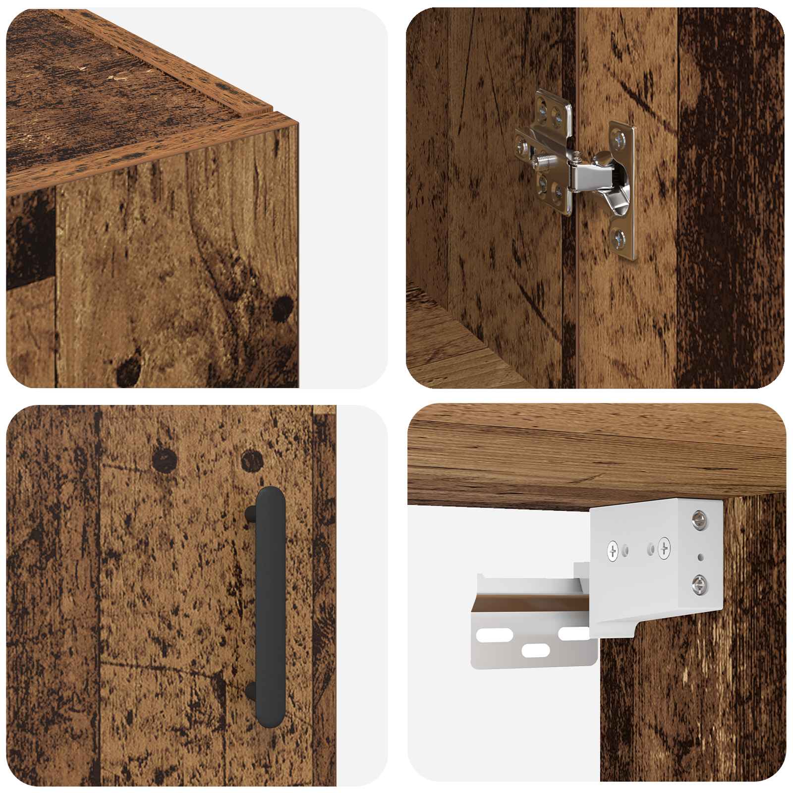 Nástěnná skříň Nástěnný 2 pcs Staré dřevo 69,5 x 34 x 90 cm - obrázek 10