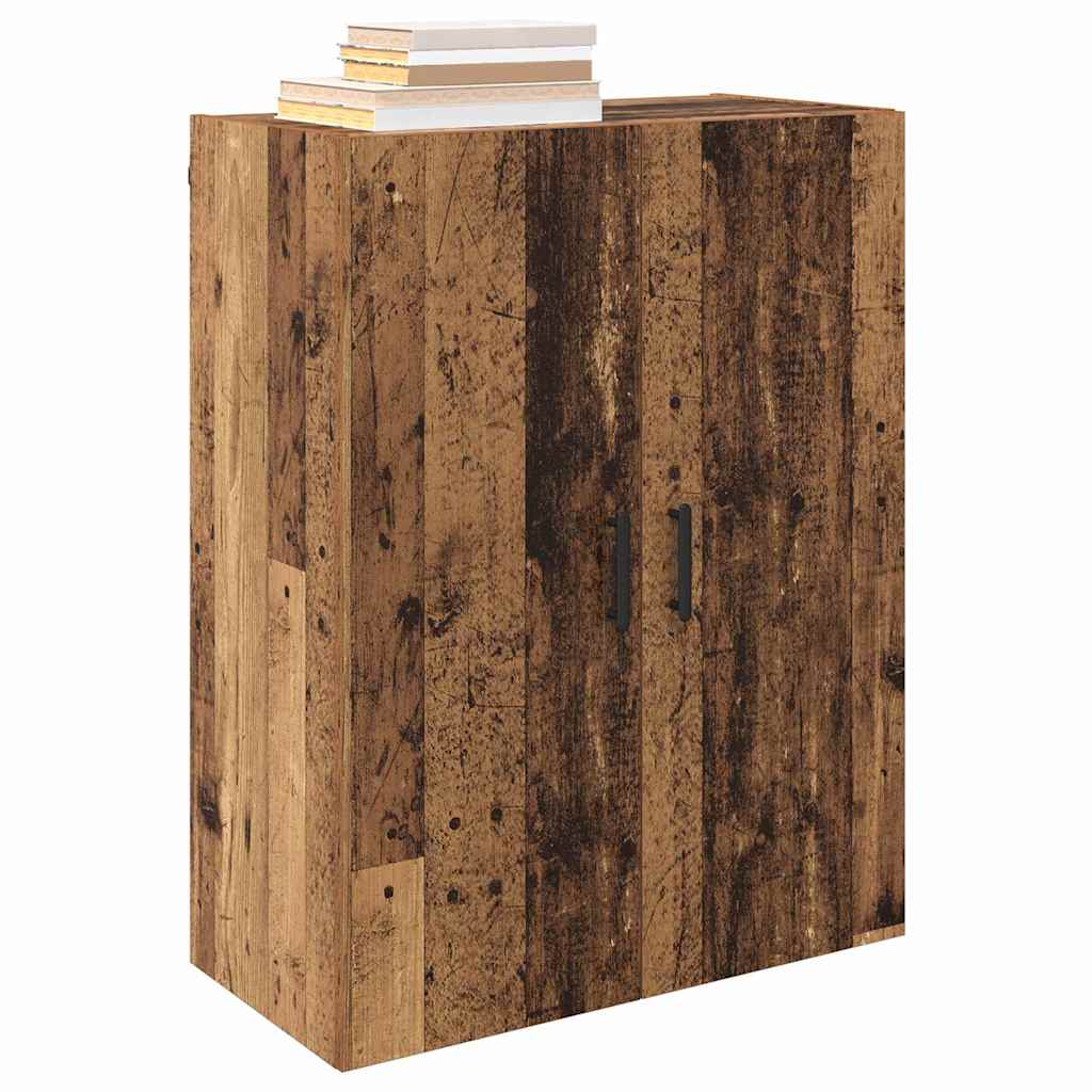 vidaXL Wandgemonteerde Kasten 2 pcs Oud hout 69.5 x 34 x 90 cm
