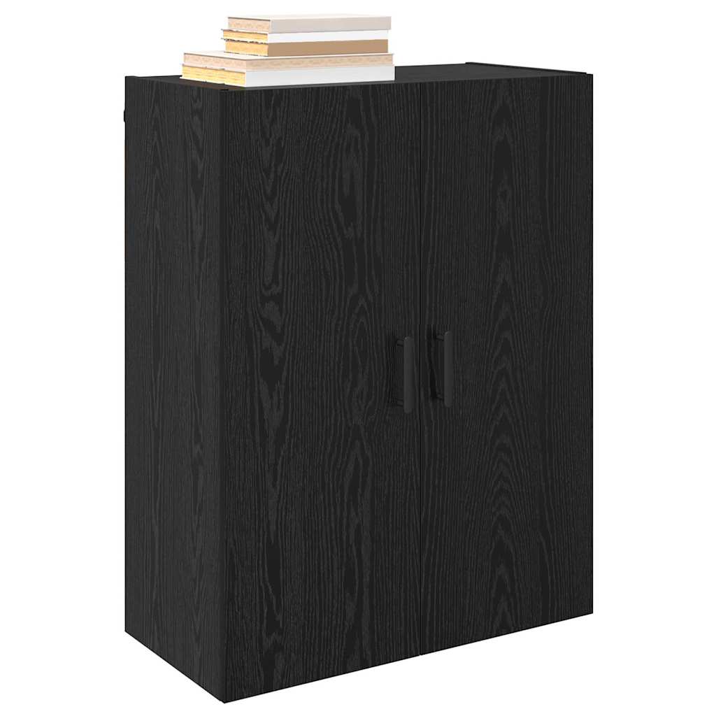 vidaXL Wandgemonteerde Kasten 2 pcs Zwart eiken 69.5 x 34 x 90 cm