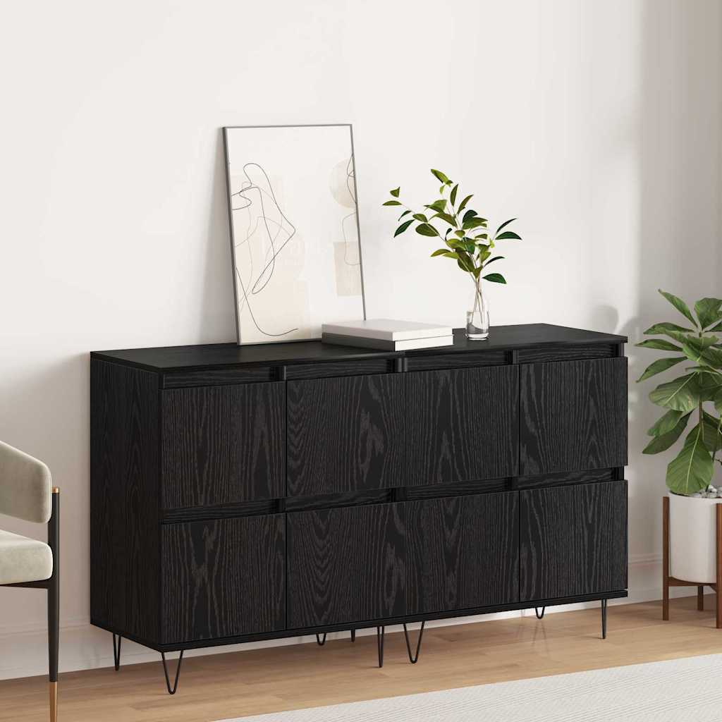 vidaXL Bufeturi 2 pcs Stejar negru 120 x 35 x 70 cm Lemn compozit
