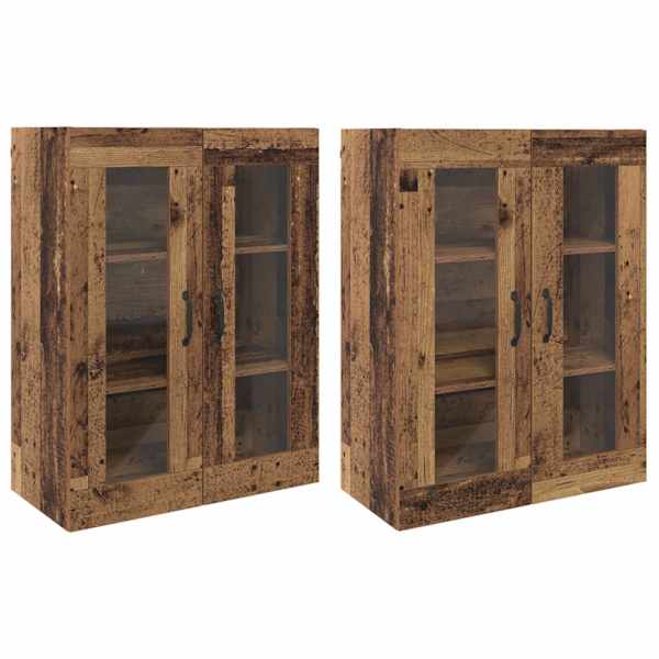 vidaXL Seinale kinnitatud kapid 2 tk Vana puit 69,5 x 34 x 90 cm