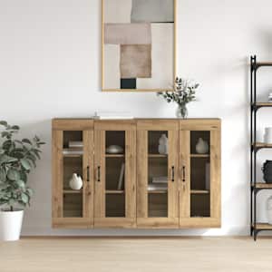 Nástěnné skříňky 2 pcs dub artisan 69,5 x 34 x 90 cm - obrázek 1