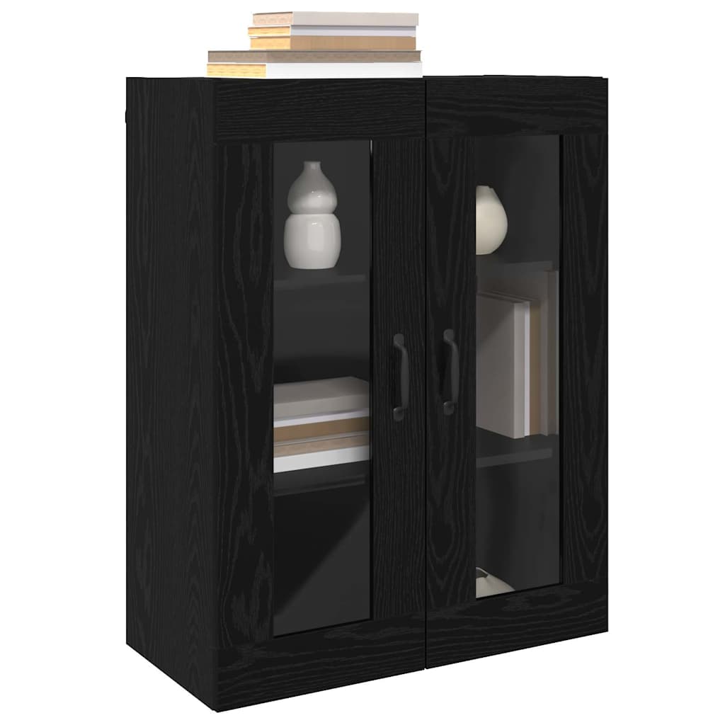 vidaXL Wandgemonteerde Kasten 2 pcs Zwart eiken 69.5 x 34 x 90 cm