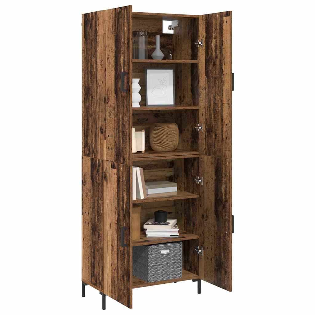 vidaXL Highboard Oud hout 69,5 x 34 x 180 cm Bewerkt hout