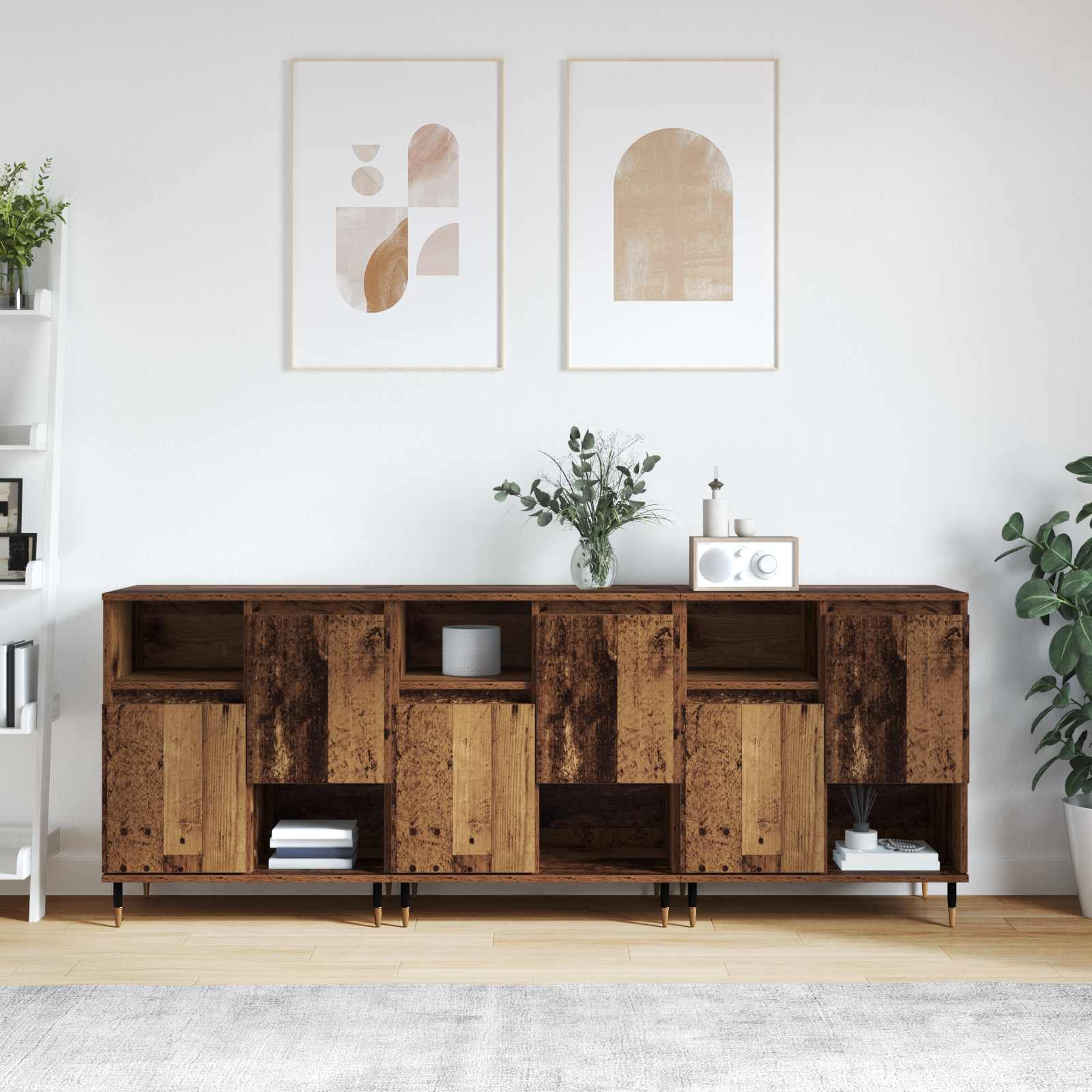 Konzole 3 pcs Staré dřevo