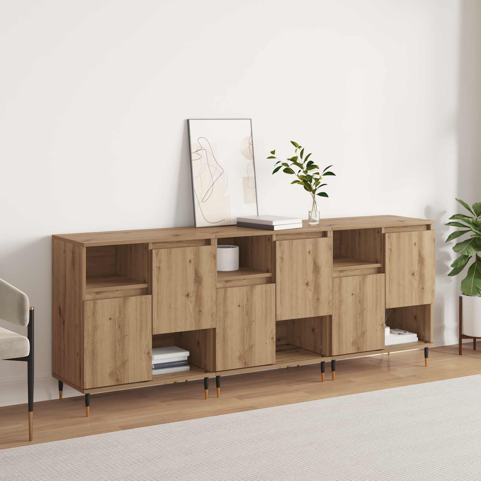 Konzole 3 pcs Artisanový dub - obrázek 4