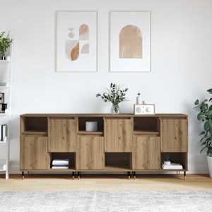 Stranske omare 3 pcs Umetni hrast