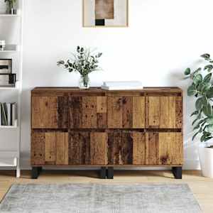 Servírovací skříň 2 pcs Staré dřevo 60 x 35 x 70 cm - obrázek 4