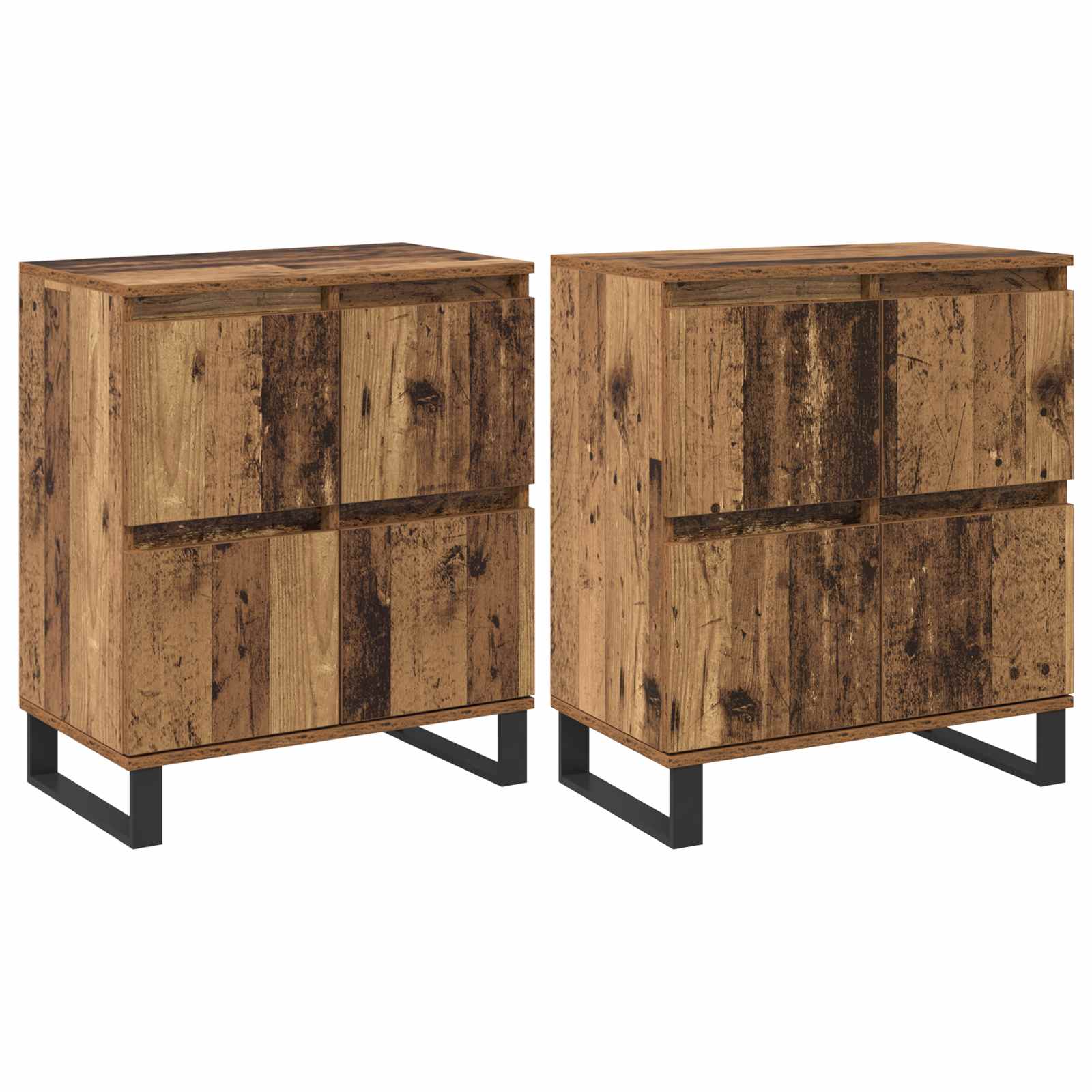 Servírovací skříň 2 pcs Staré dřevo 60 x 35 x 70 cm - obrázek 2