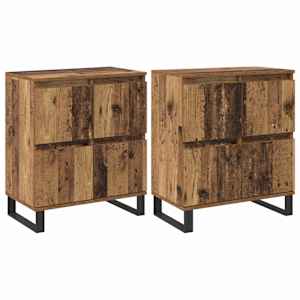 Servírovací skříň 2 pcs Staré dřevo 60 x 35 x 70 cm - obrázek 2