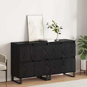 Servírovací skříň 2 pcs Černý dub 60 x 35 x 70 cm
