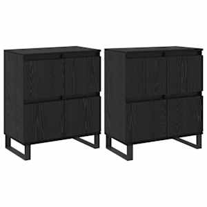 Servírovací skříň 2 pcs Černý dub 60 x 35 x 70 cm - obrázek 2