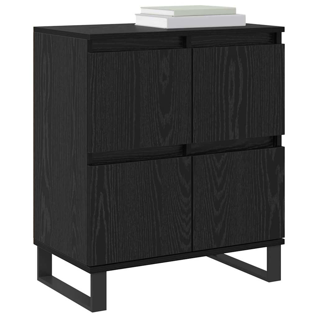 vidaXL Dressoirs 2 pcs Zwart eiken 120 x 35 x 70 cm Bewerkt hout