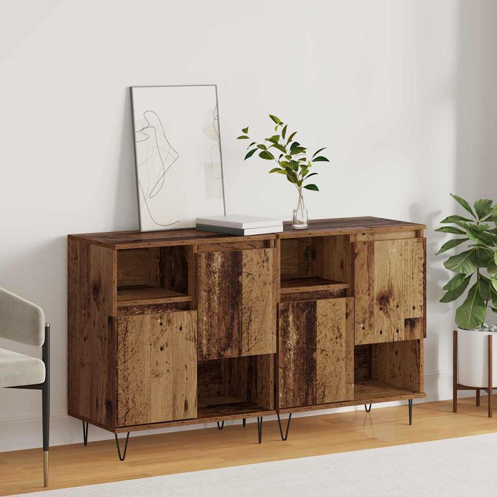 vidaXL Bufeturi 2 pcs Lemn vechi 120 x 35 x 70 cm Lemn compozit