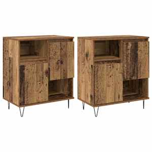 Servírovací skříň 2 pcs Staré dřevo 60 x 35 x 70 cm - obrázek 2
