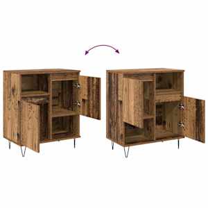 Servírovací skříň 2 pcs Staré dřevo 60 x 35 x 70 cm - obrázek 12