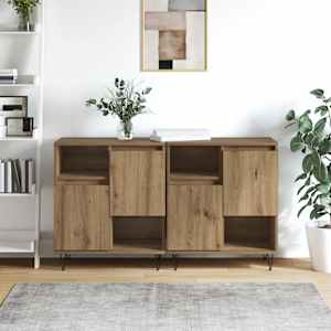 Servírovací skříň 2 pcs Artisanový dub 60 x 35 x 70 cm - obrázek 4