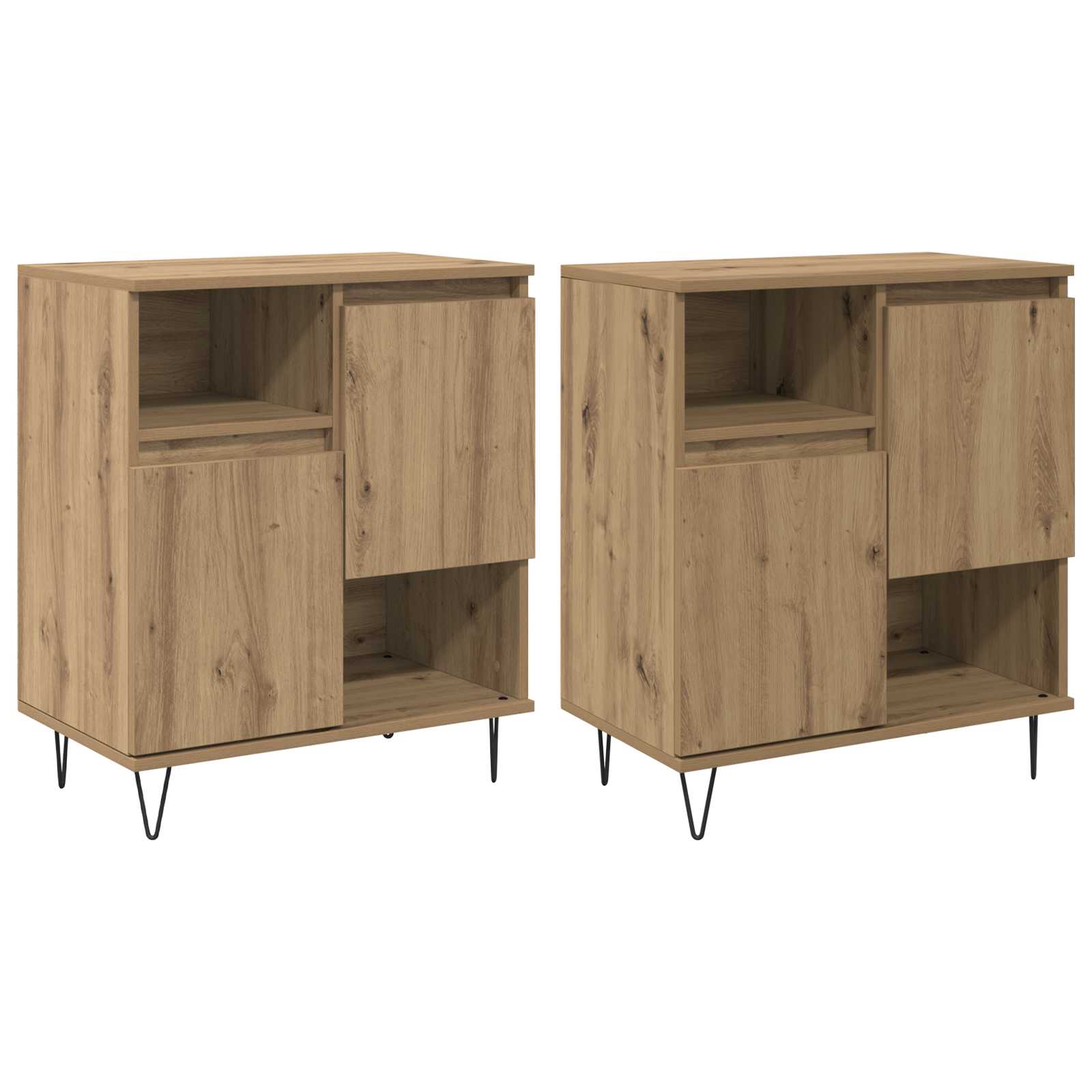 Servírovací skříň 2 pcs Artisanový dub 60 x 35 x 70 cm - obrázek 2