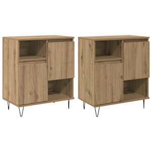 Servírovací skříň 2 pcs Artisanový dub 60 x 35 x 70 cm - obrázek 2