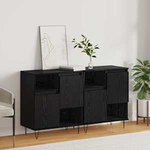 Servírovací skříň 2 pcs Černý dub 60 x 35 x 70 cm - obrázek 1
