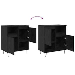 Servírovací skříň 2 pcs Černý dub 60 x 35 x 70 cm - obrázek 12