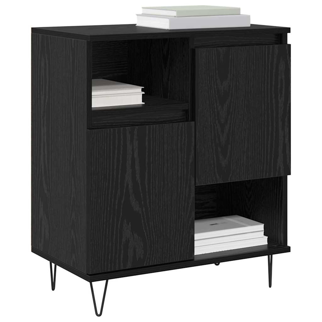 vidaXL Dressoirs 2 pcs Zwart eiken 120 x 35 x 70 cm Bewerkt hout