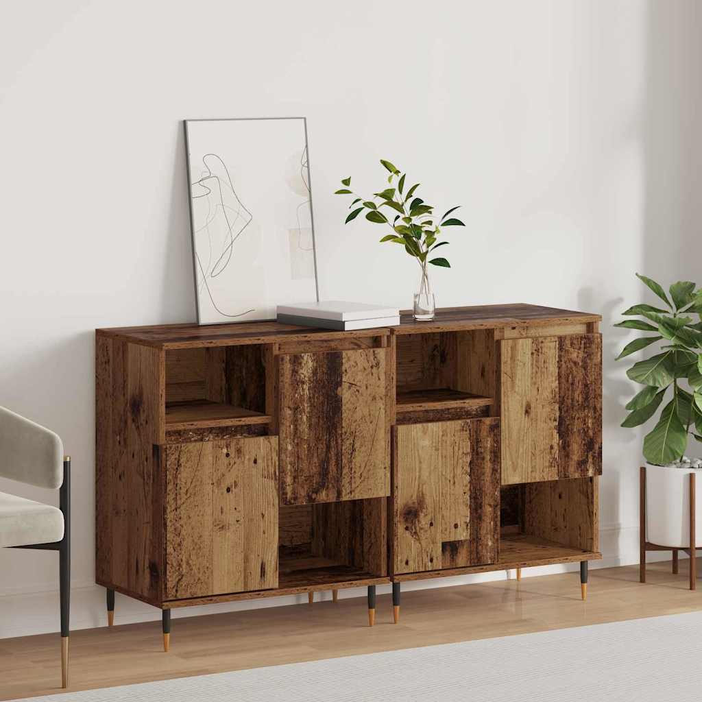 vidaXL Bufeturi 2 pcs Lemn vechi 120 x 35 x 70 cm Lemn compozit