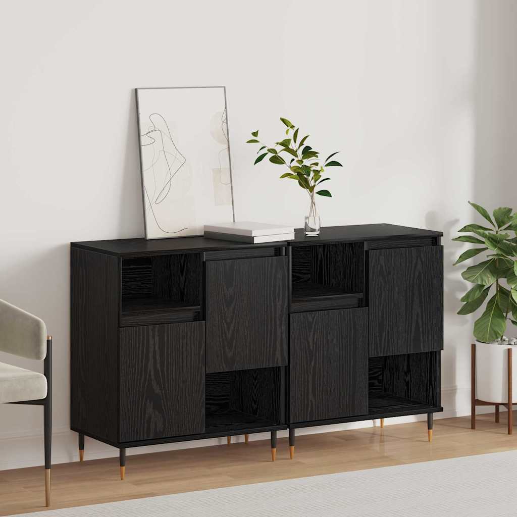 vidaXL Bufeturi 2 pcs Stejar negru 120 x 35 x 70 cm Lemn compozit