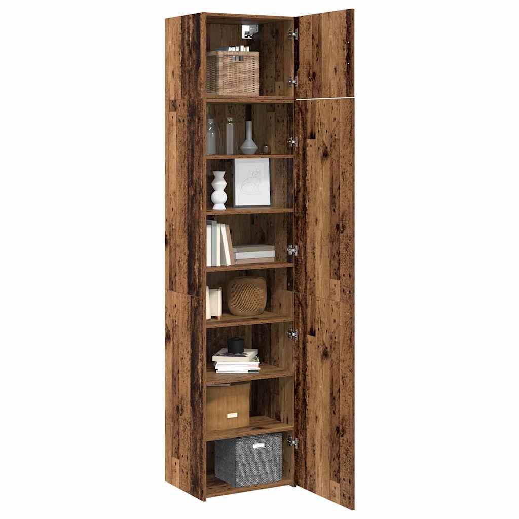vidaXL Opbergkast met plank Anders met opslag met de deur Oud hout 50 x 41 x 225 cm Bewerkt hout