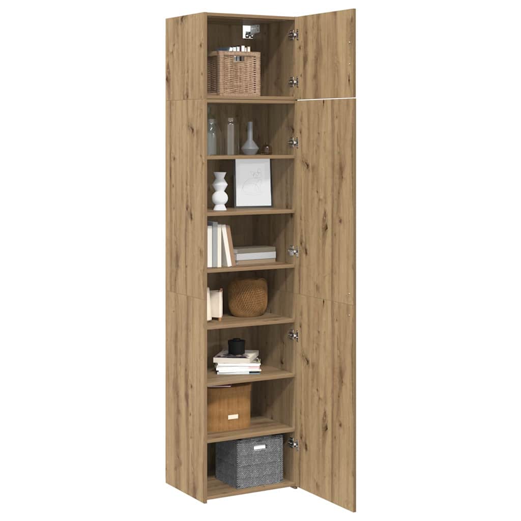 vidaXL Opbergkast met plank Anders met opslag met de deur artisanaal eikenkleurig 50 x 41 x 225 cm