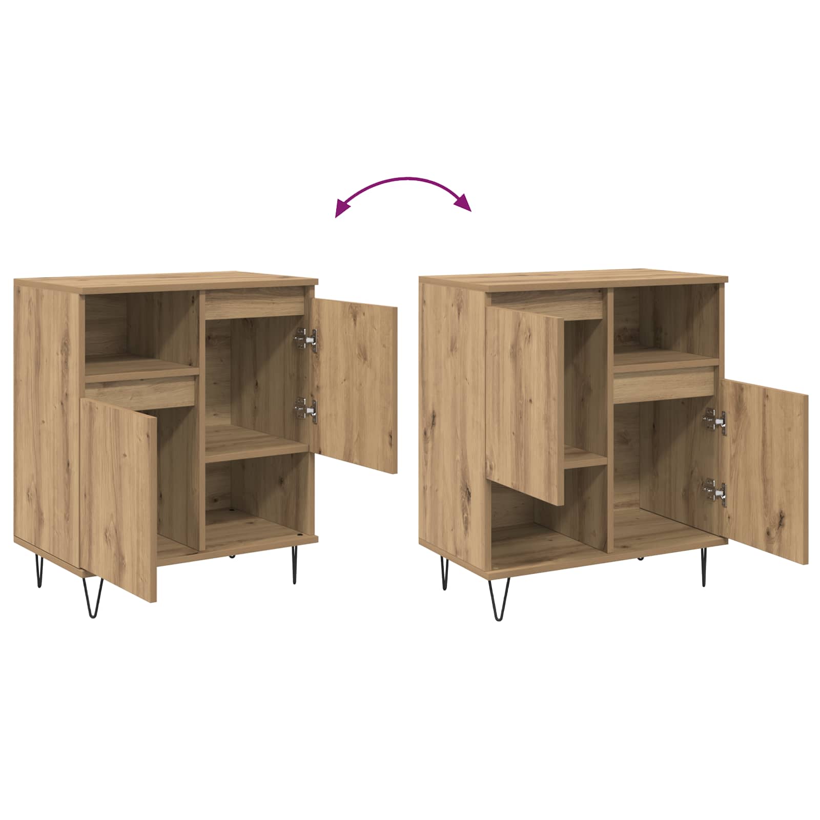 Servírovací skříň 3 pcs Artisanový dub 60 x 35 x 70 cm - obrázek 12