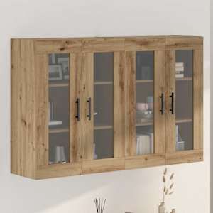 Nástěnné skříňky 2 pcs Artisan dub a černá 69,5 x 34 x 90 cm - obrázek 1