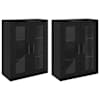 vidaXL Seinale kinnitatud kapid 2 tk Must tamm 69,5 x 34 x 90 cm
