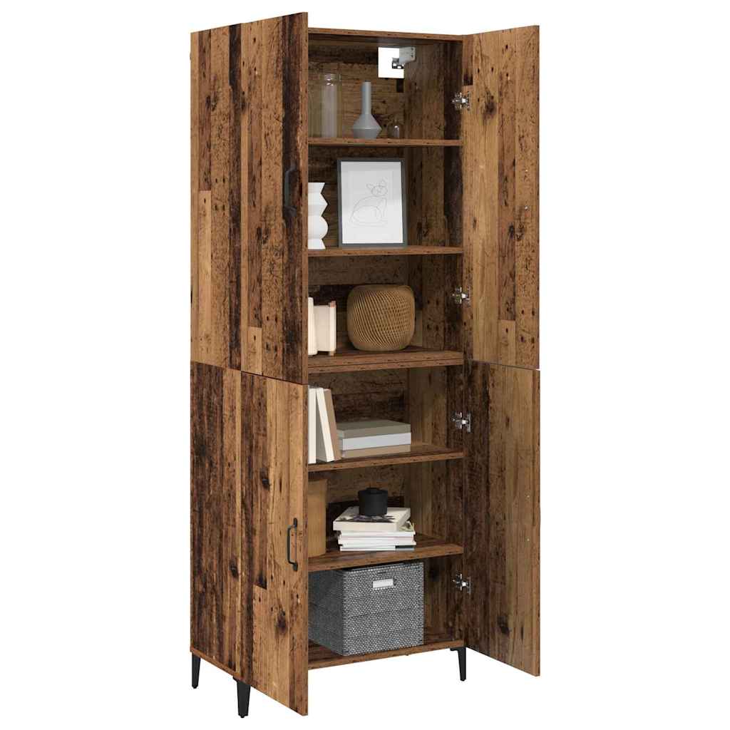 vidaXL Highboard 2 pcs Oud hout 69,5 x 34 x 180 cm Bewerkt hout