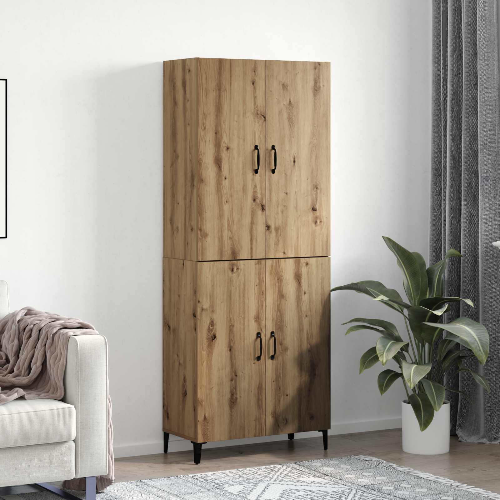 Vysoký bufet 2 pcs Artisanový dub kompozitní dřevo3394570