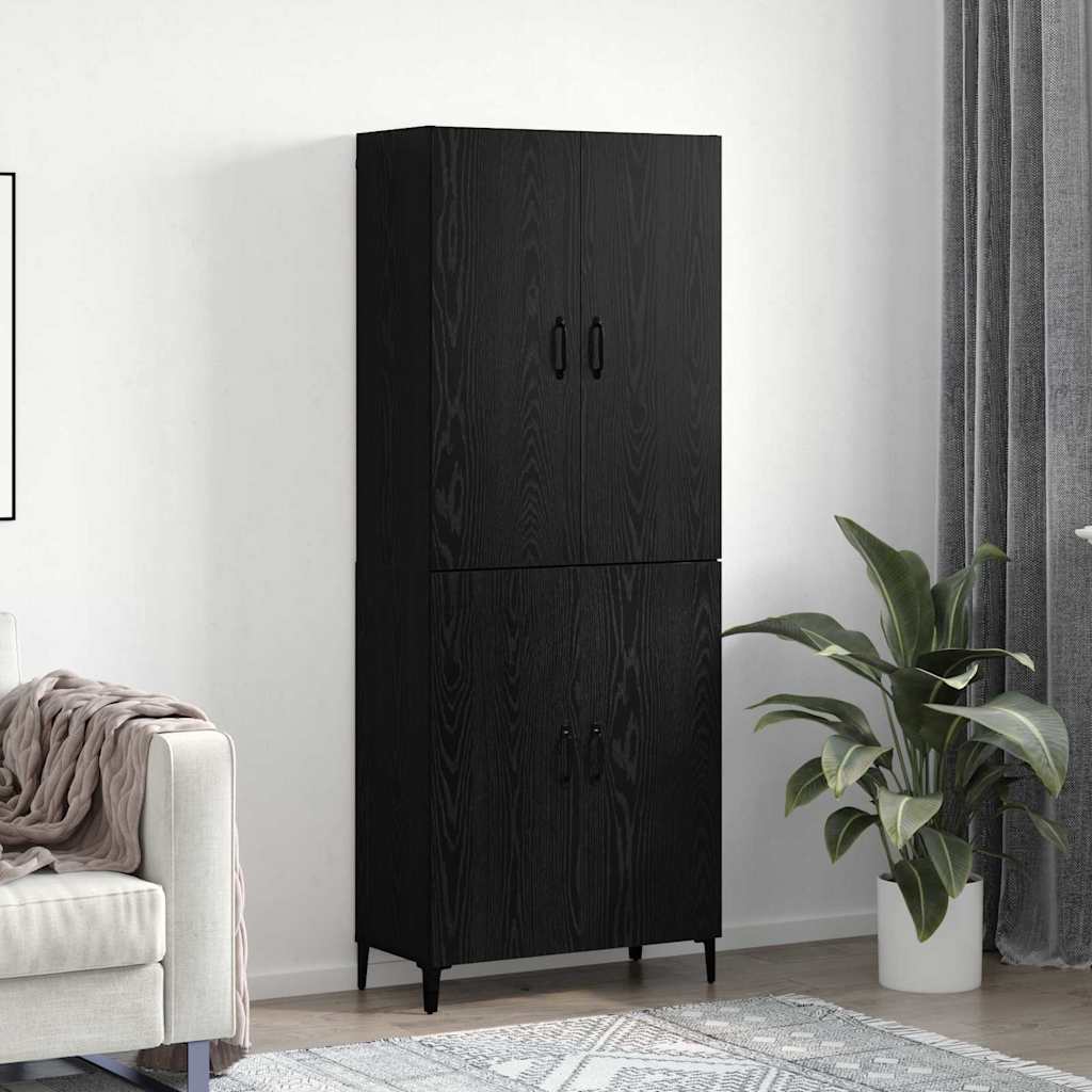 vidaXL Bufet 2 pcs Stejar negru 69.5 x 34 x 180 cm Lemn compozit