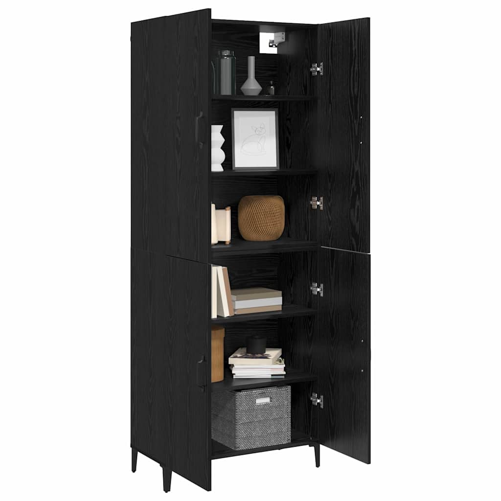 vidaXL Highboard 2 pcs Zwart eiken 69,5 x 34 x 180 cm Bewerkt hout