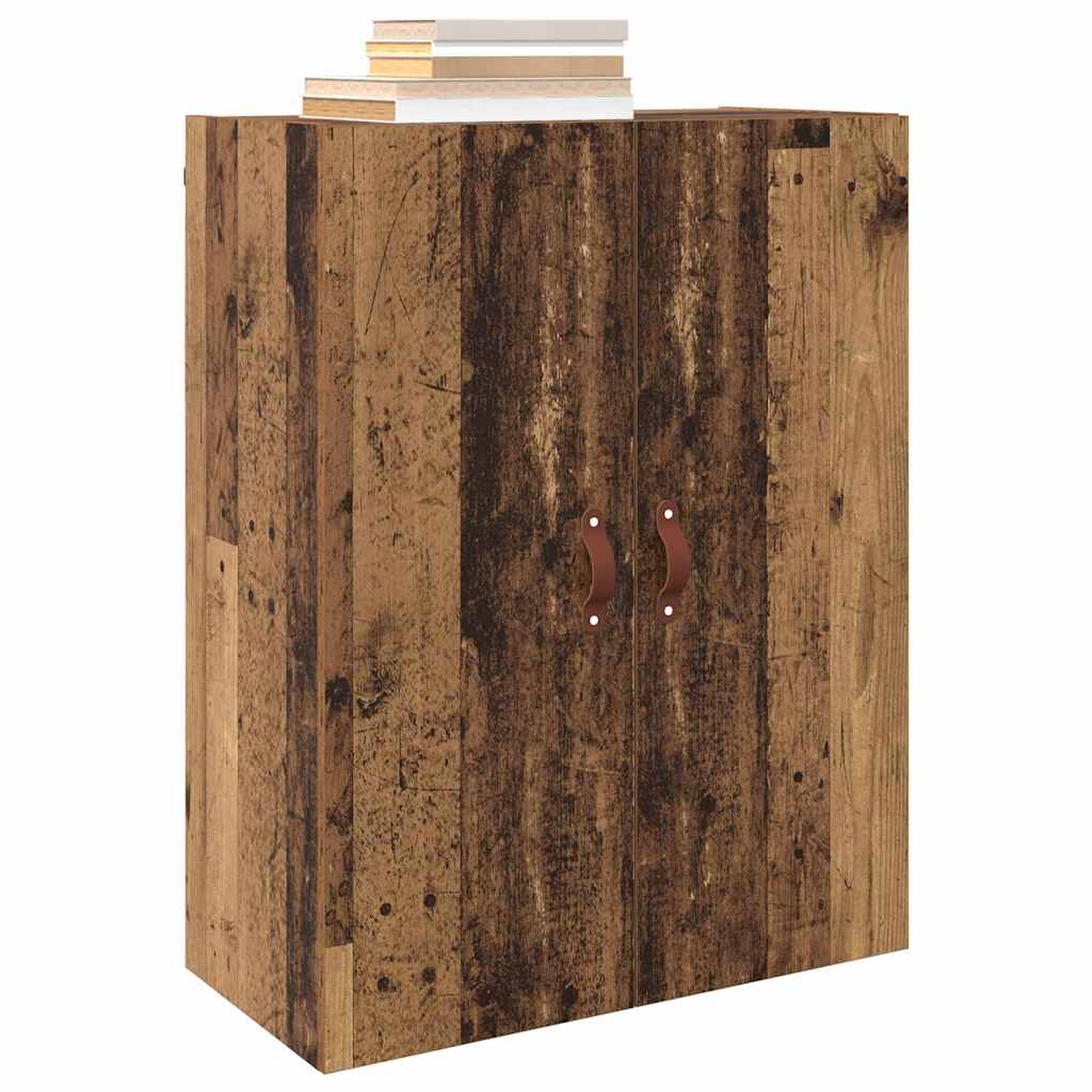 vidaXL Wandgemonteerde Kasten 2 pcs Oud hout 69.5 x 34 x 90 cm