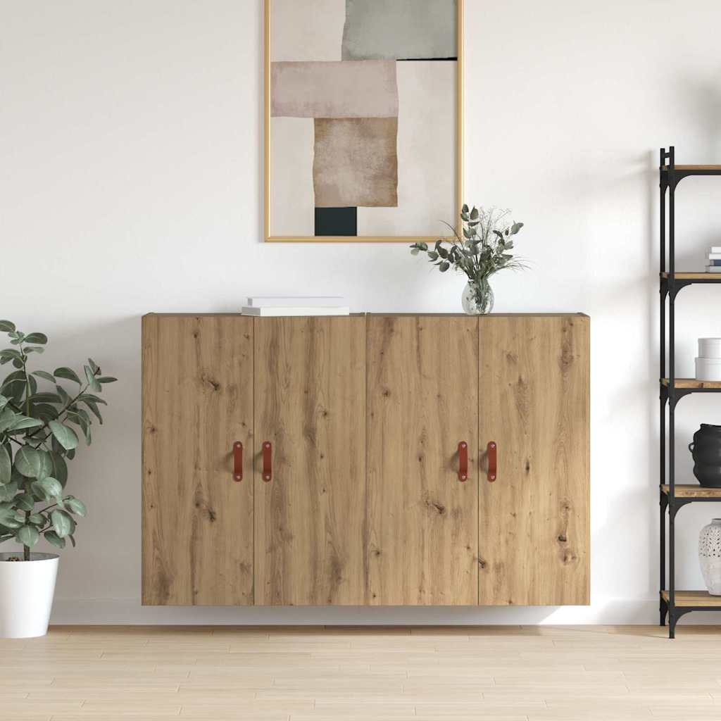 vidaXL Mobilier cu Montaj pe Perete 2 pcs stejar artizanal