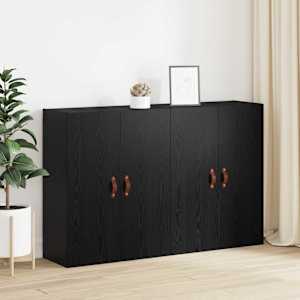 Nástěnná skříň Nástěnný 2 pcs Černý dub 69,5 x 34 x 90 cm - obrázek 4
