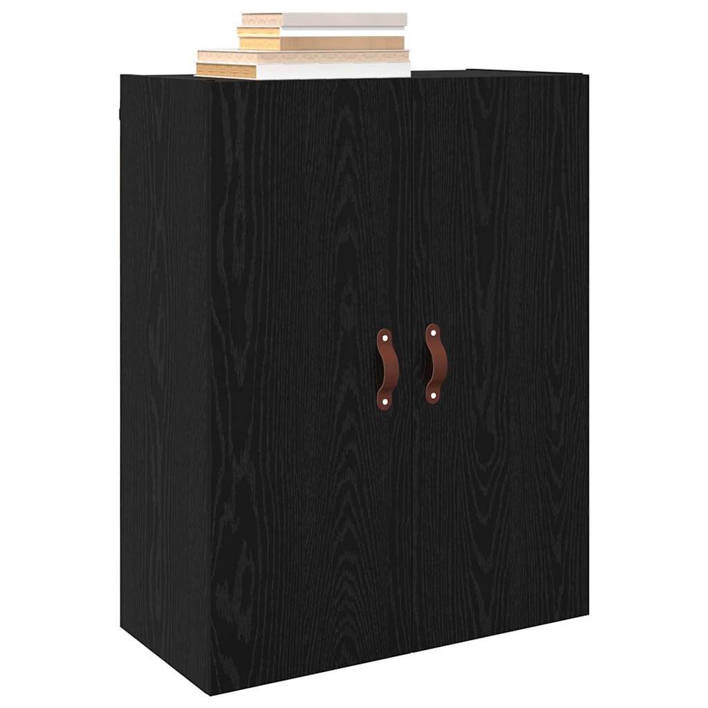 vidaXL Wandgemonteerde Kasten 2 pcs Zwart eiken 69.5 x 34 x 90 cm