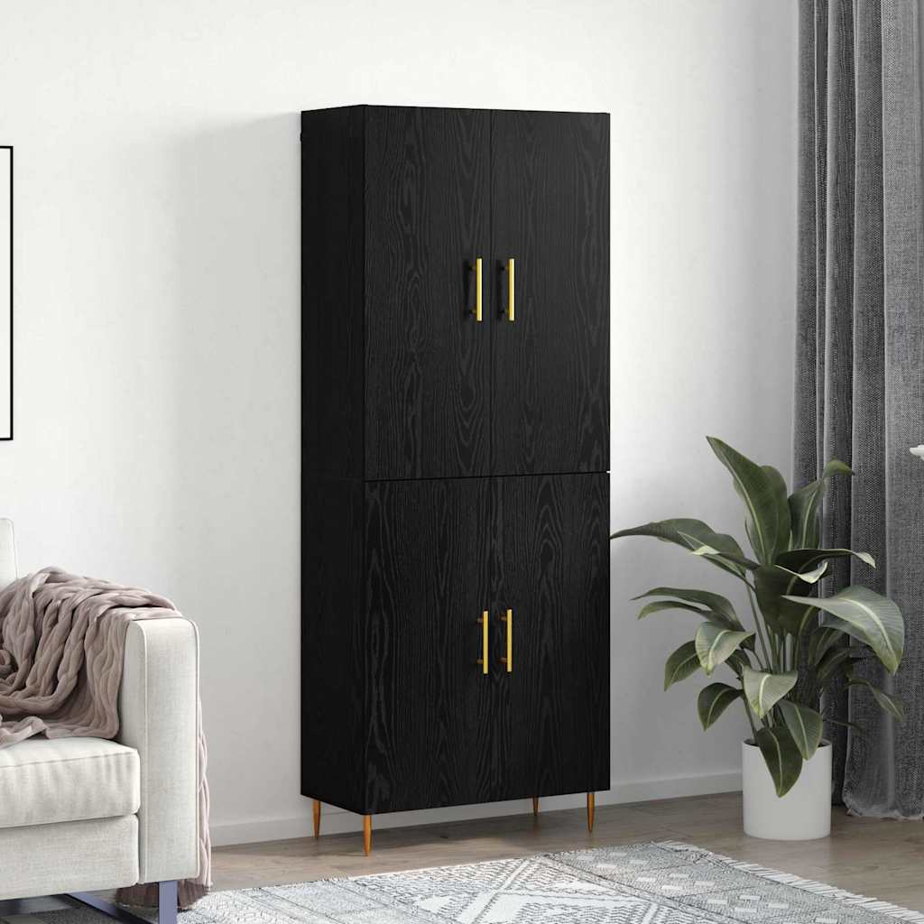 vidaXL Bufet Stejar negru 69.5 x 34 x 180 cm Lemn compozit