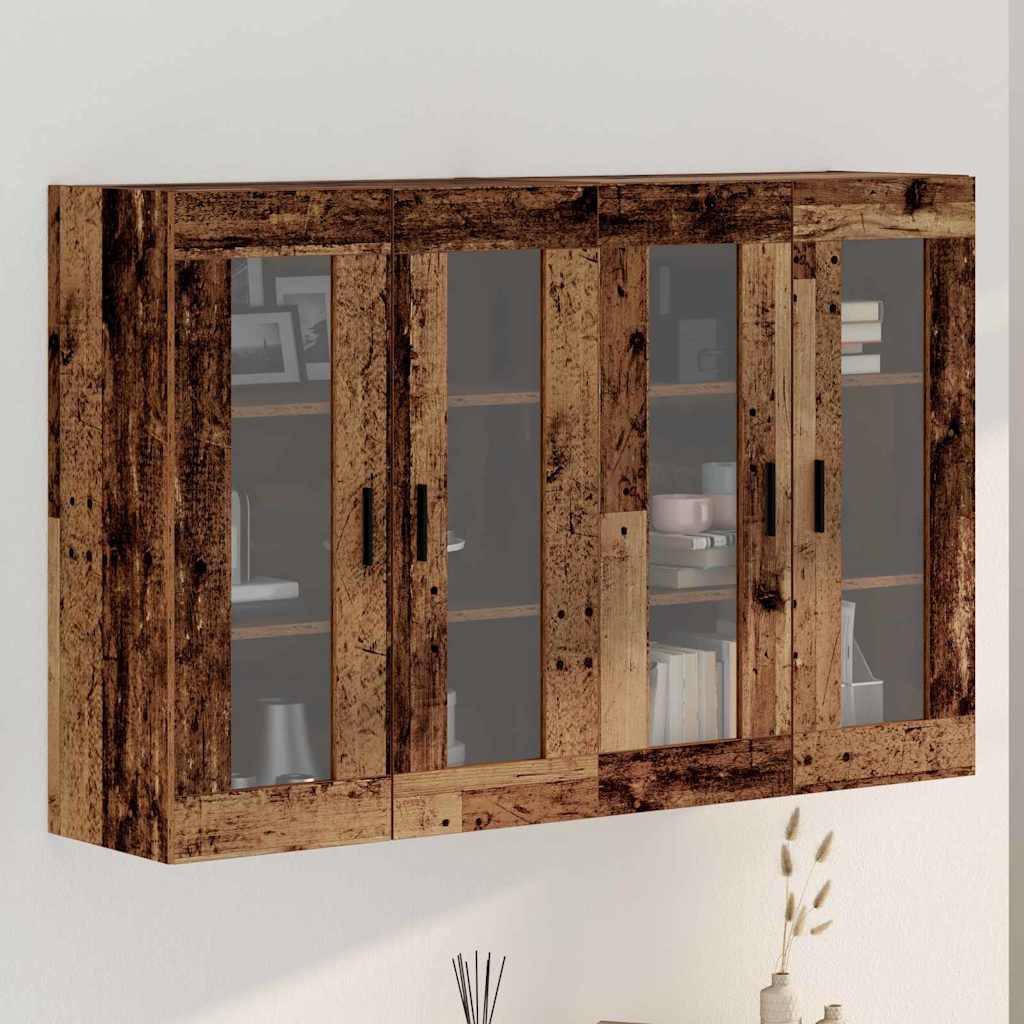 Seinale Kinnitatavad Kapid 2 tk Vanapuit 69.5x34x90 cm Töödeldud Puit