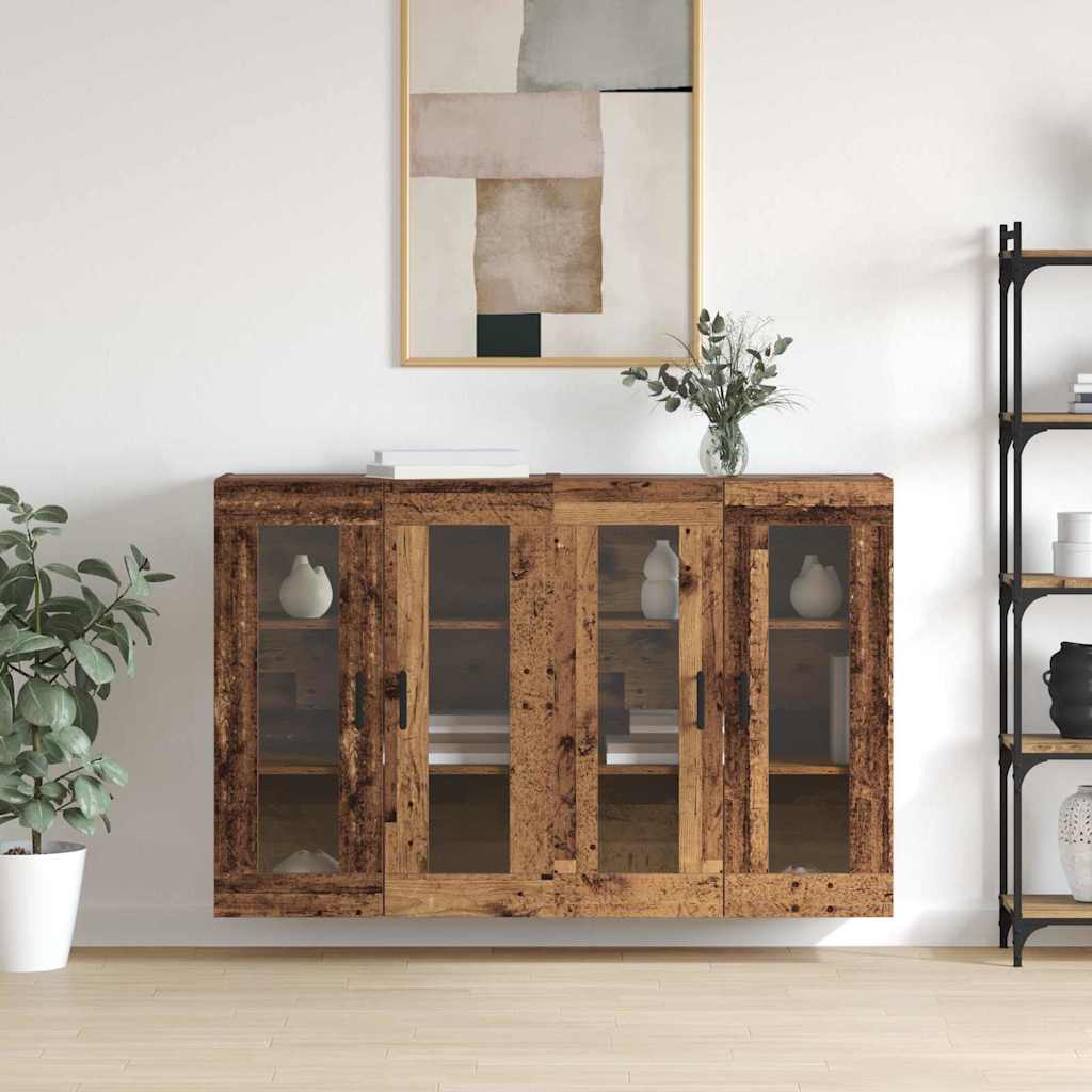 vidaXL Mobilier cu Montaj pe Perete 2 pcs Lemn vechi 69.5 x 34 x 90 cm