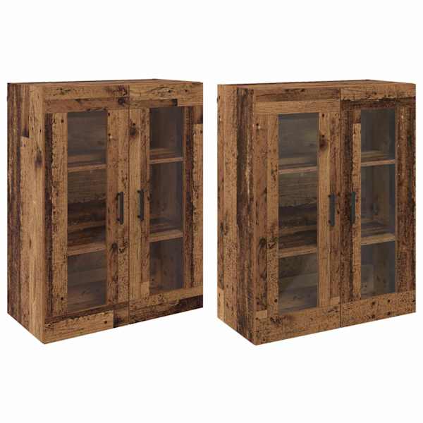 vidaXL Seinale kinnitatud kapid 2 tk Vana puit 69,5 x 34 x 90 cm