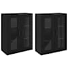 vidaXL Seinale kinnitatud kapid 2 tk Must tamm 69,5 x 34 x 90 cm