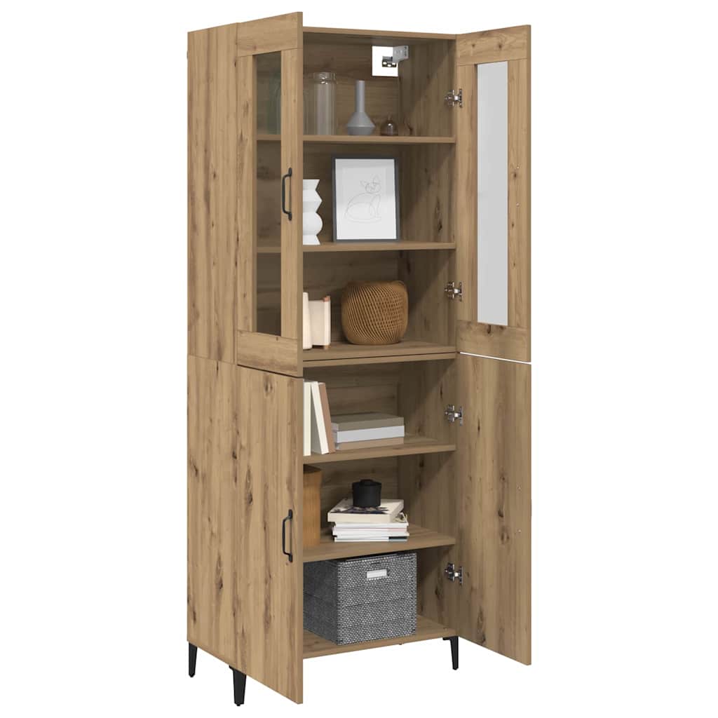 vidaXL Highboard 2 pcs artisanaal eikenkleurig 69,5 x 34 x 180 cm